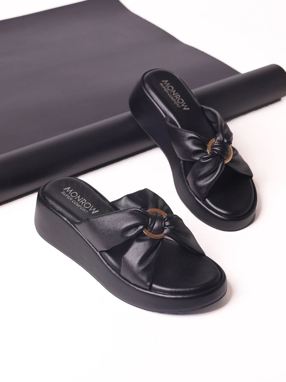 Alani Black Wedge Heels - Image 9