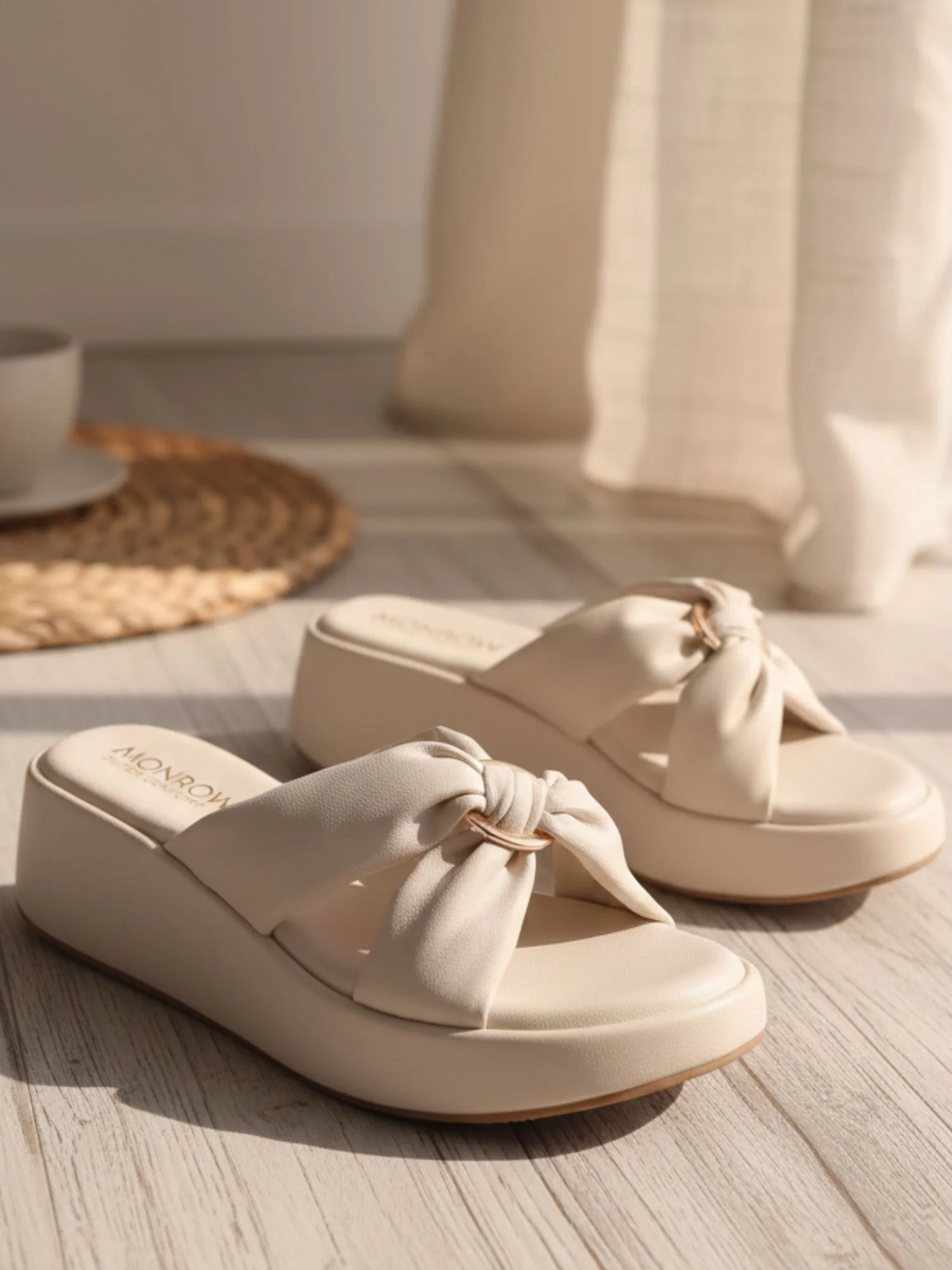 Alani Cream Wedge Heels - Image 3