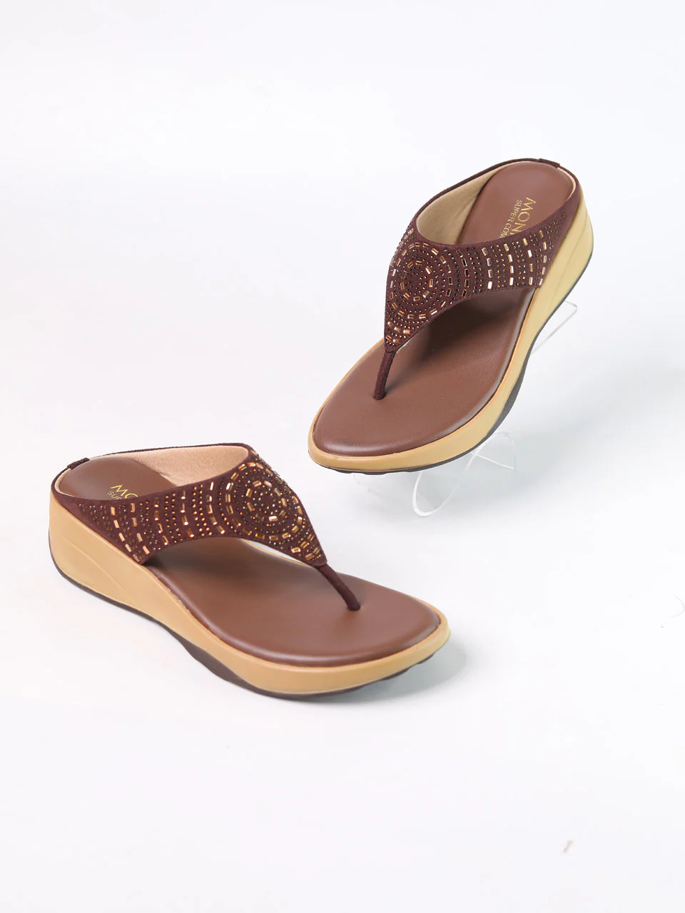 Aleana Brown Wedge Heels - Image 3