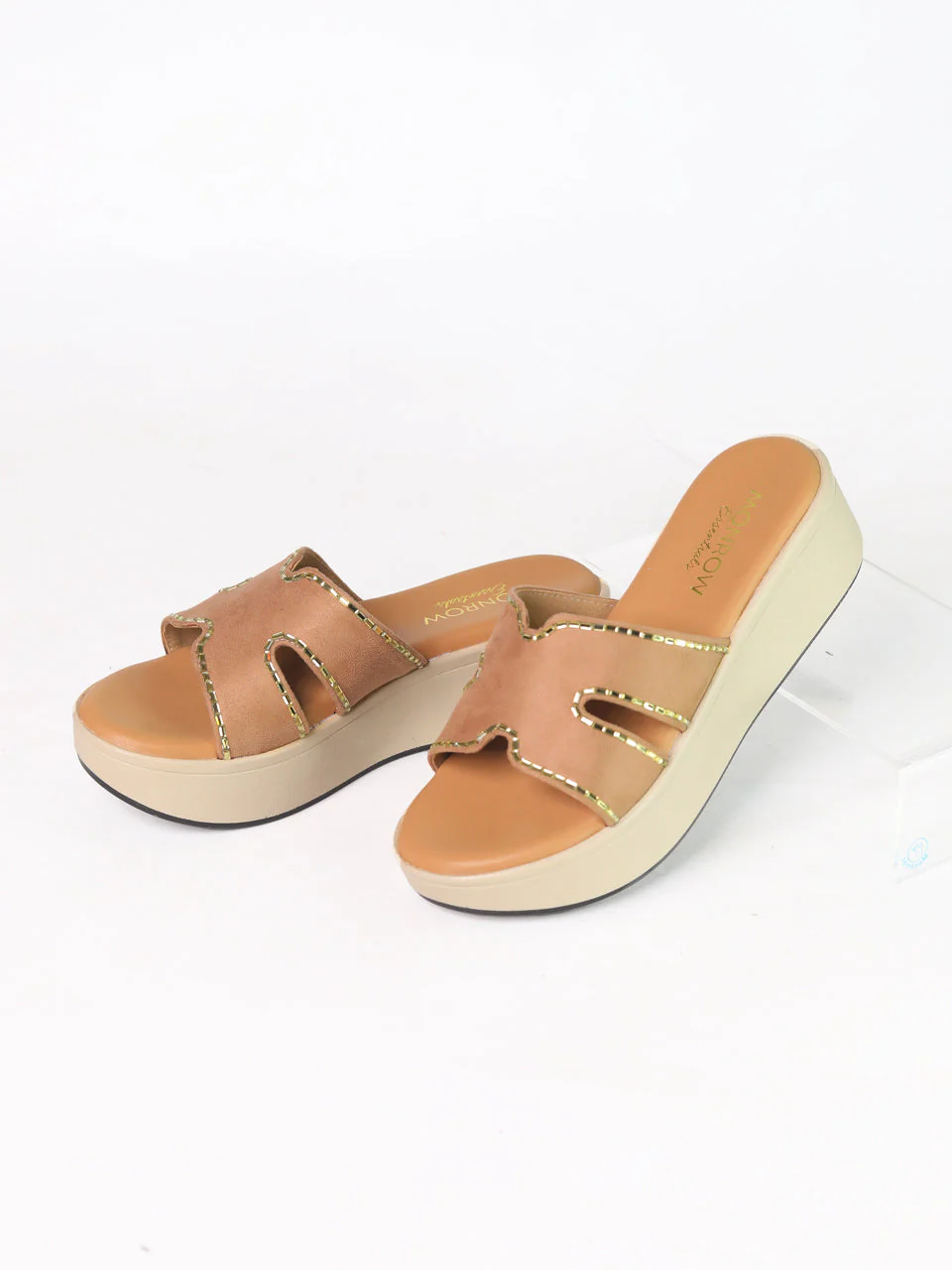 Alice Beige Flatform Heels - Image 3