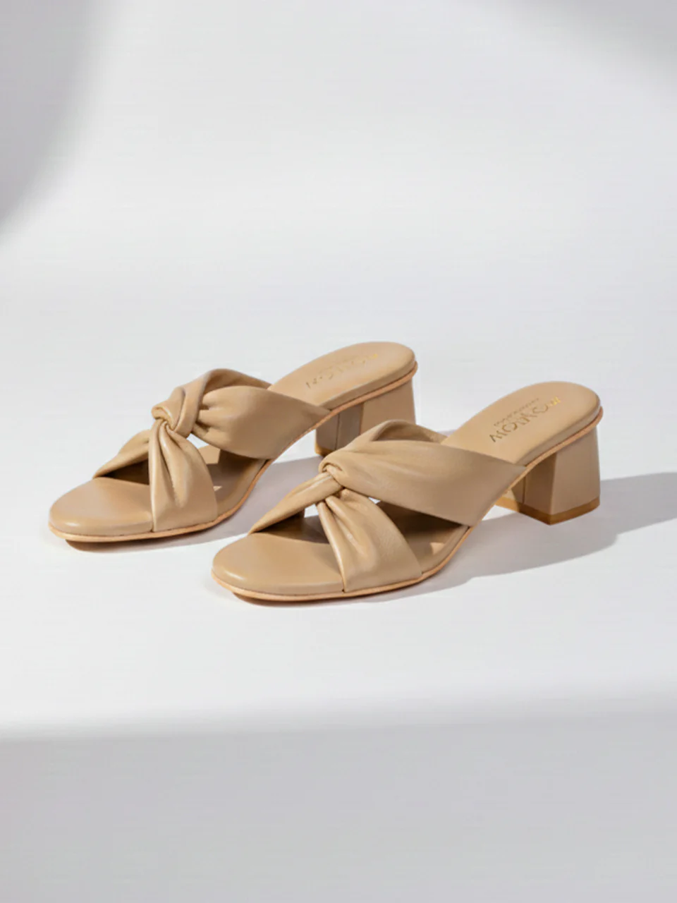 Alira Beige Block Heels - Image 4