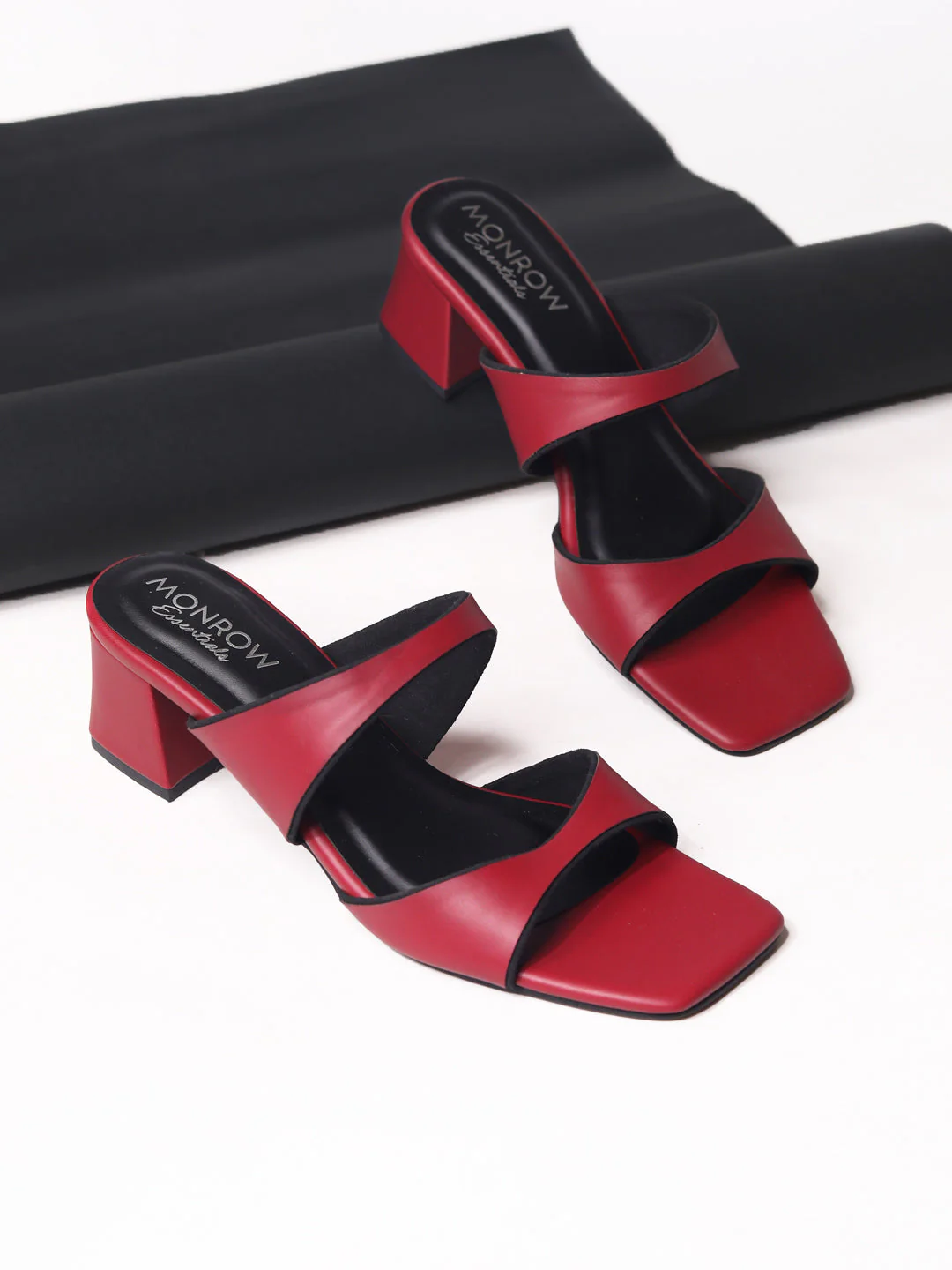 Alvina Maroon Block Heels - Image 3