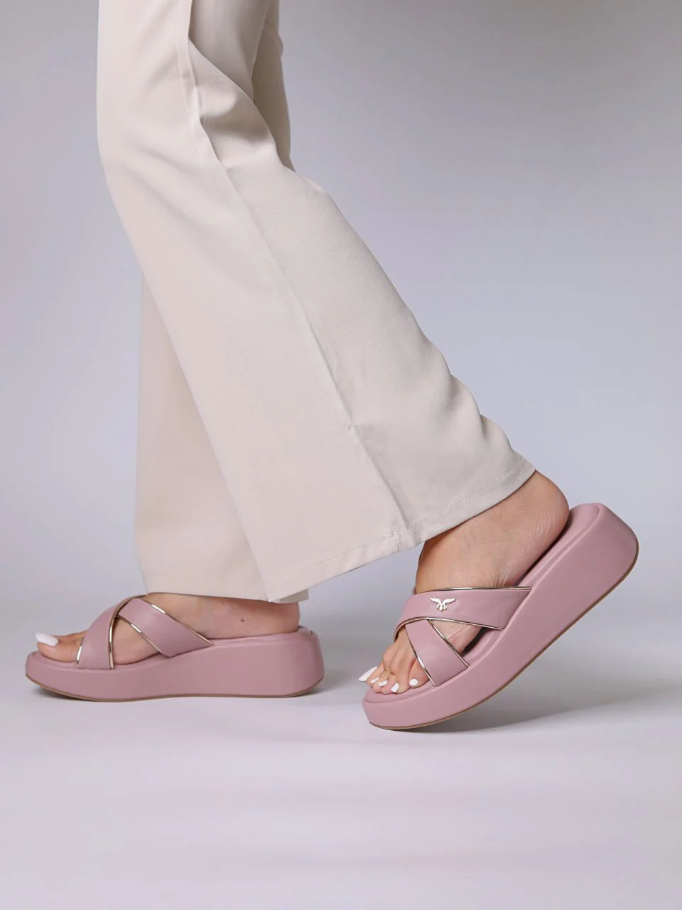 Anne Lavender Wedge Heels
