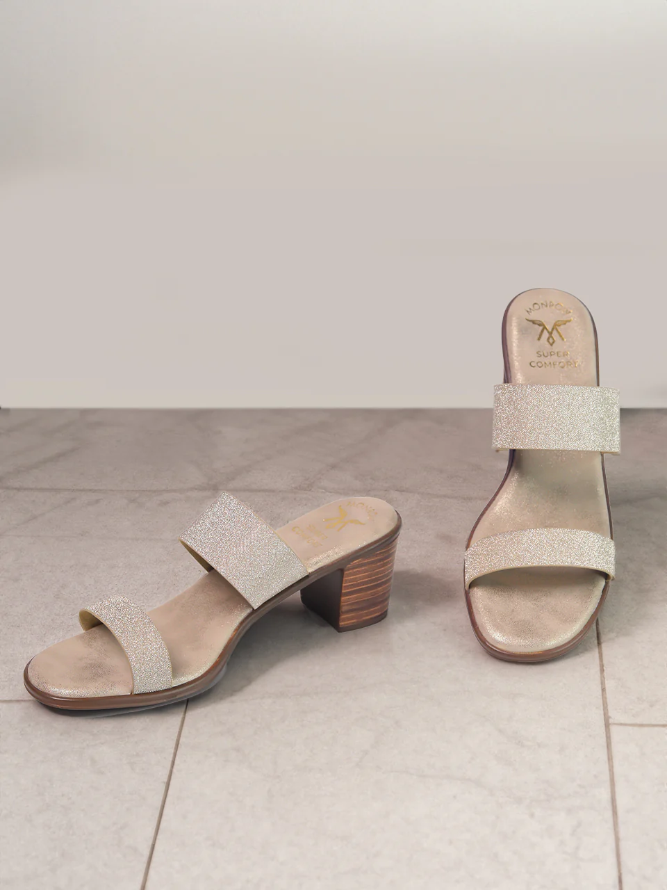 Aprila Gold Block Heels - Image 3