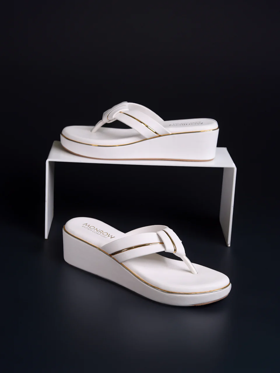 Aven White Wedge Heels - Image 4