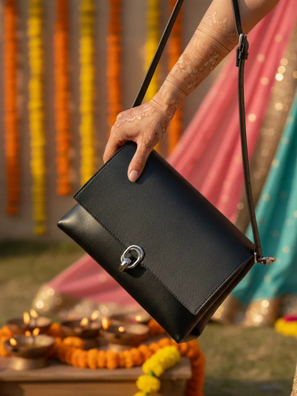 Biella Black Sling Bag - Image 10