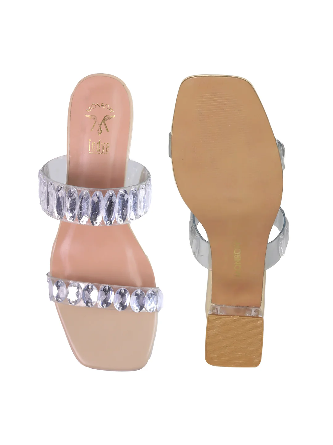 Beige Block Heels | Monrow x Indya - Image 3
