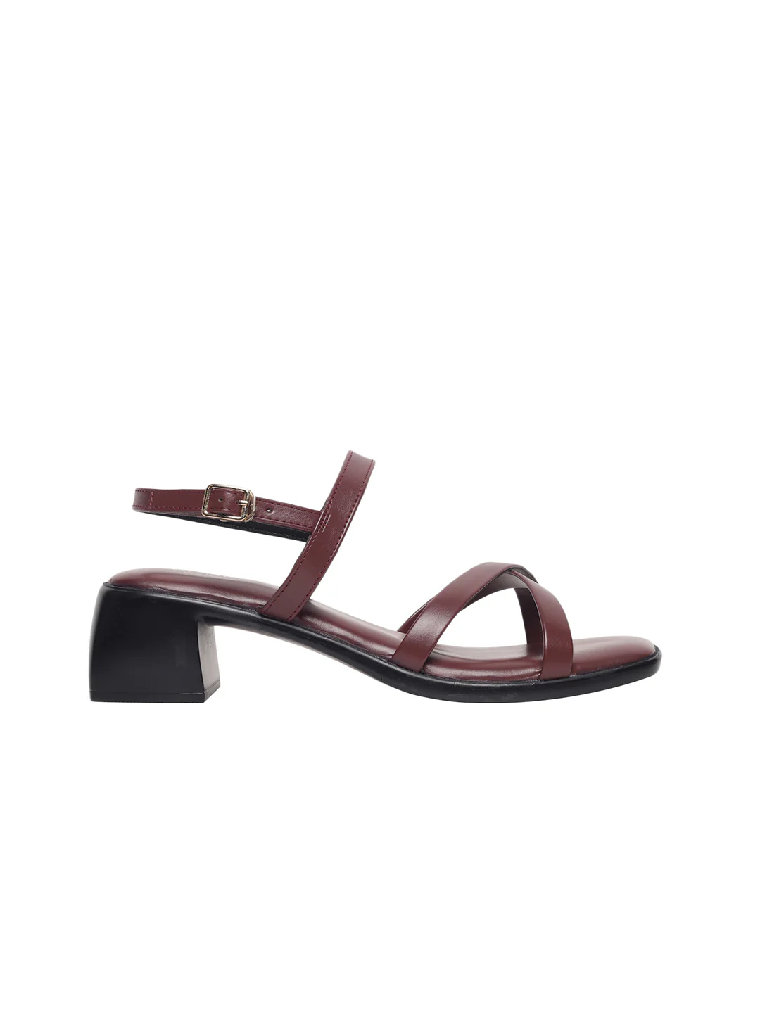 Clara Maroon Block Heels - Image 6