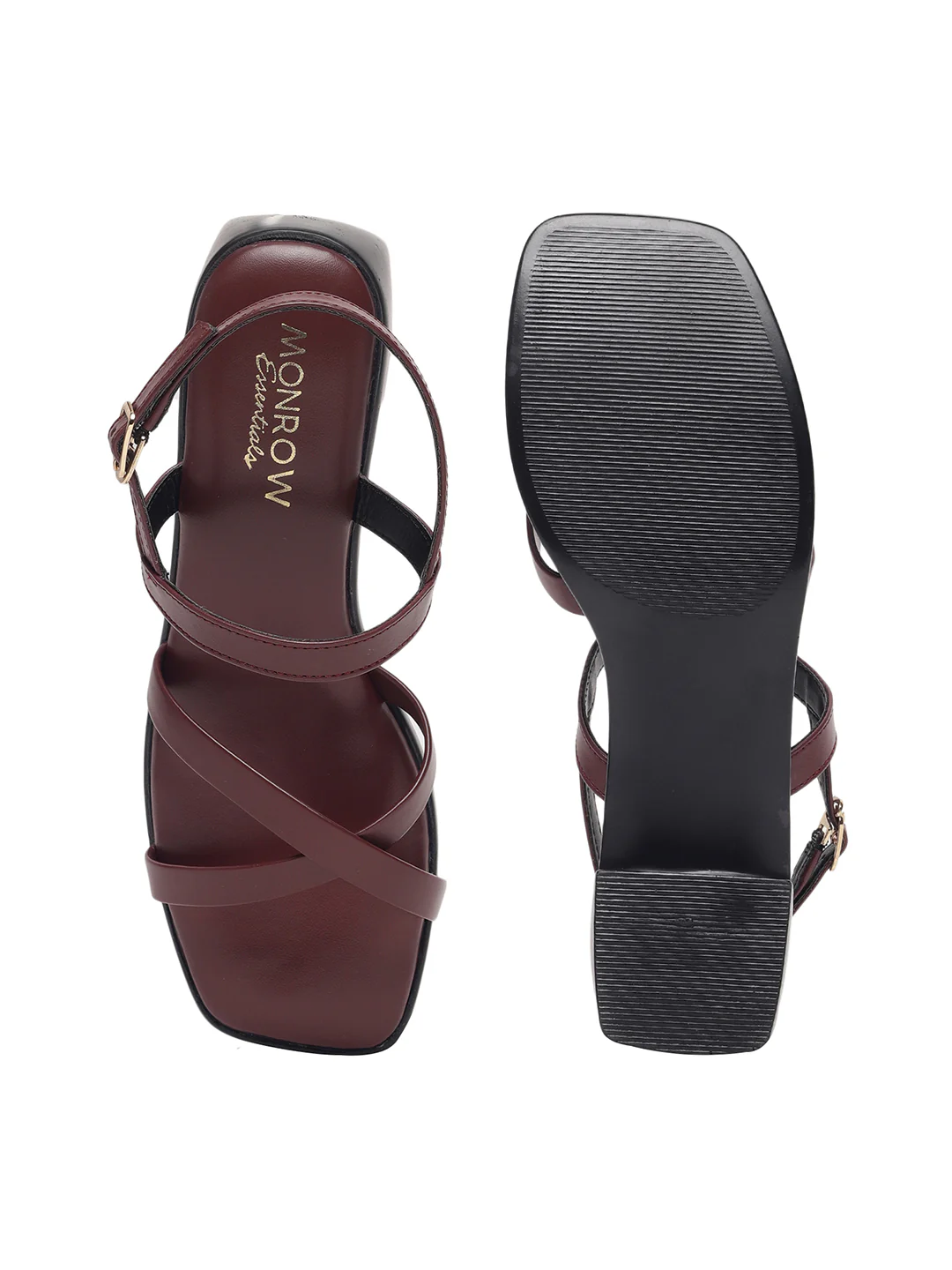 Clara Maroon Block Heels - Image 7