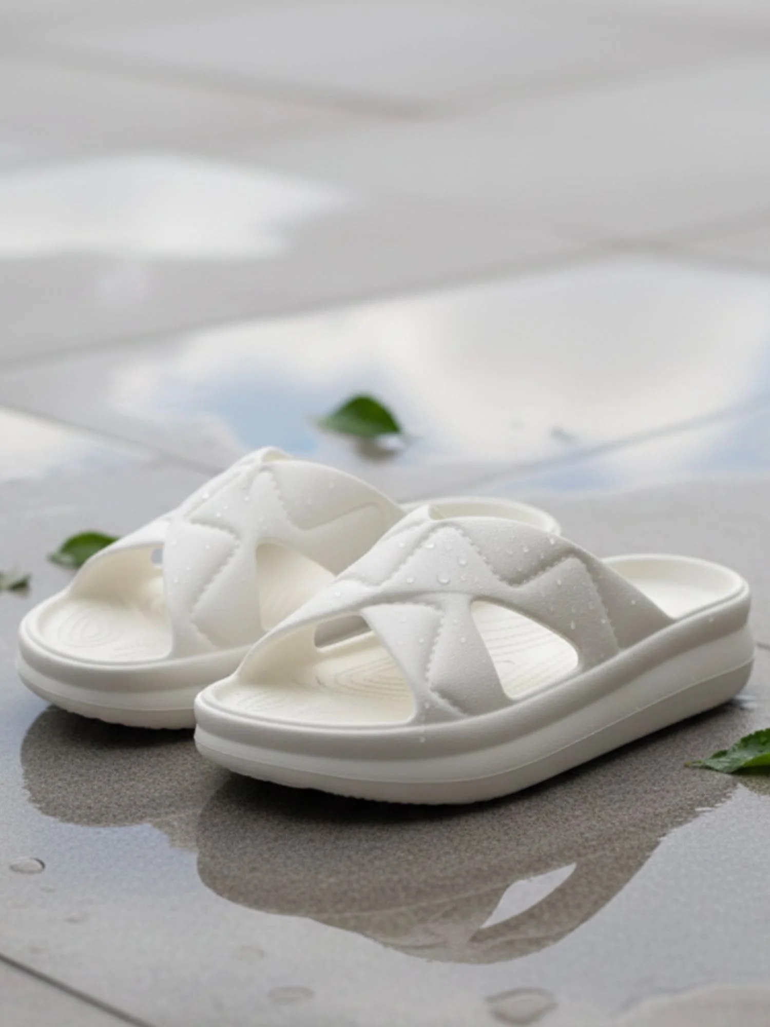 Cleo Beige Slip On Sliders - Image 3
