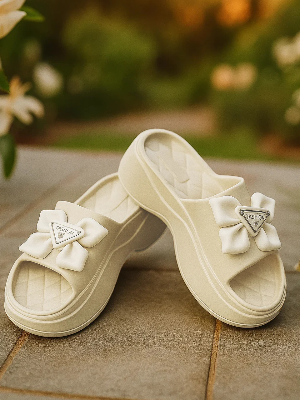 Cleo Beige Slip On Sliders - Image 9