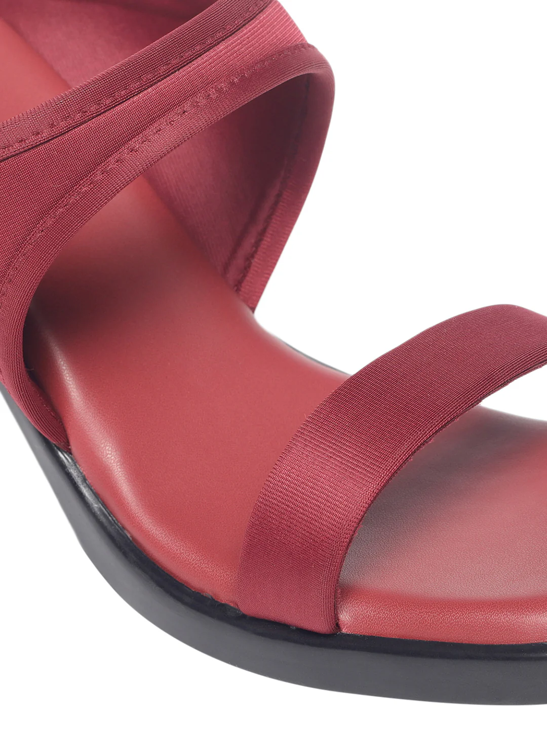 Darcy Maroon Block Heels - Image 4