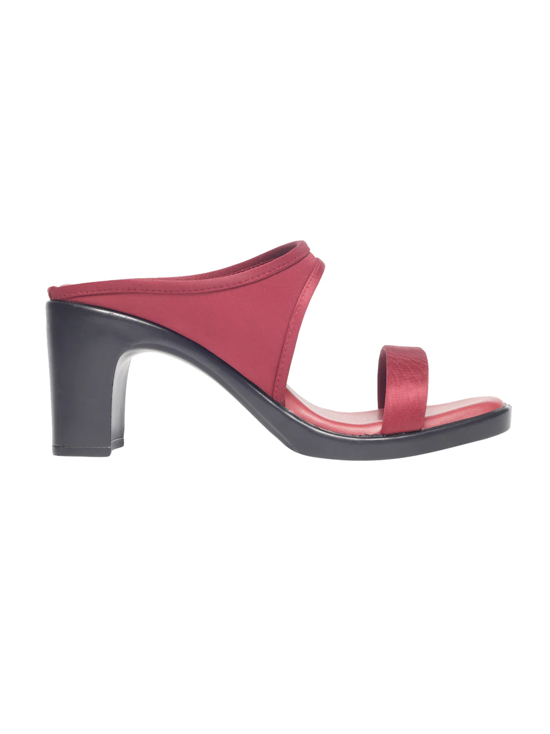 Darcy Maroon Block Heels - Image 5