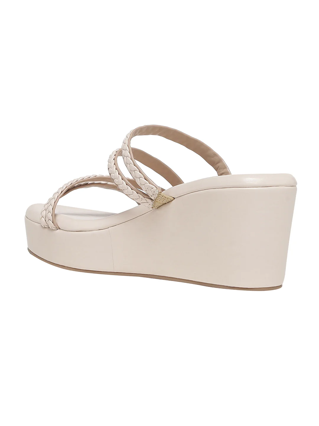 Delilah Beige Wedge Heels - Image 5