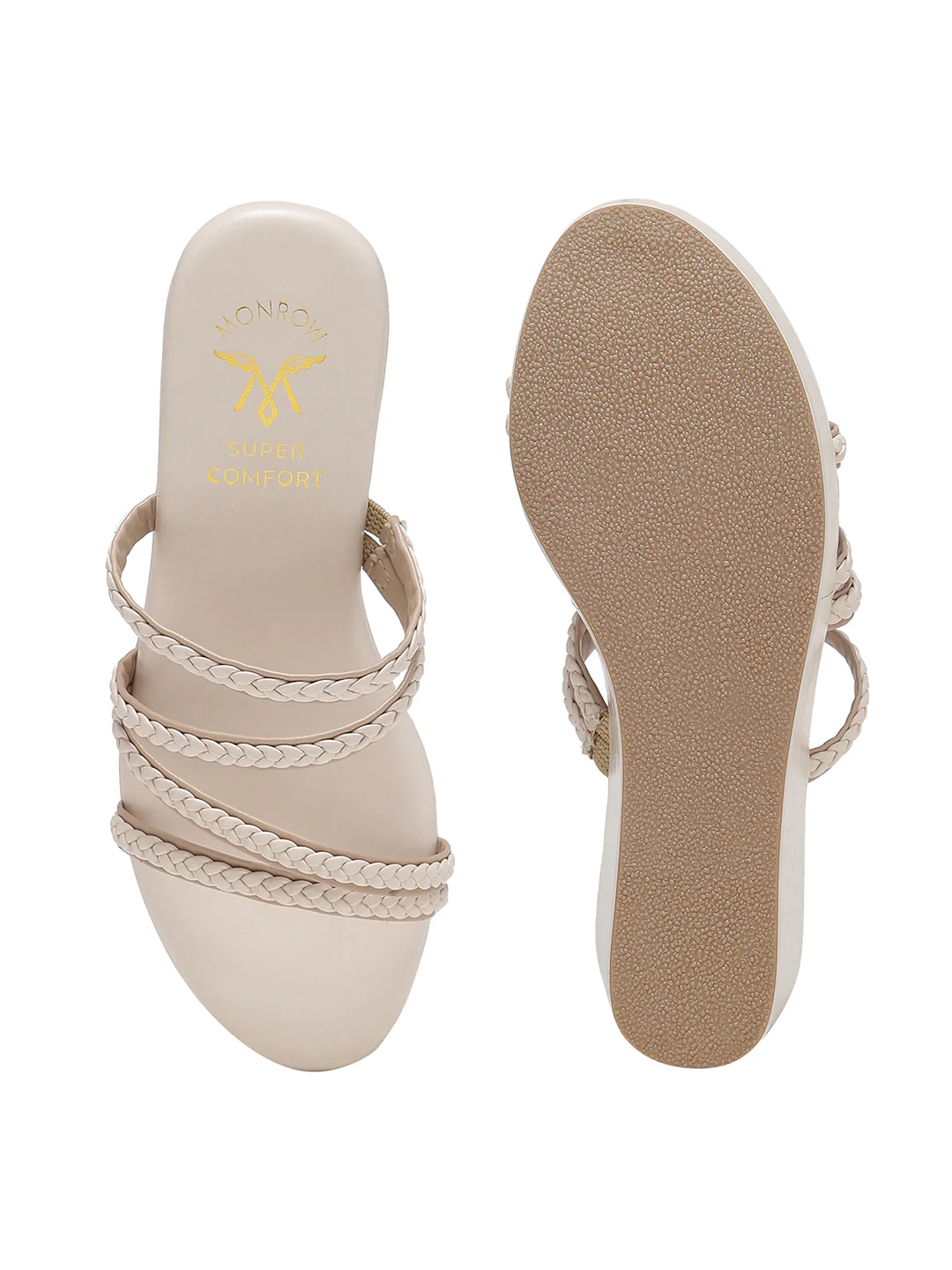 Delilah Beige Wedge Heels - Image 7