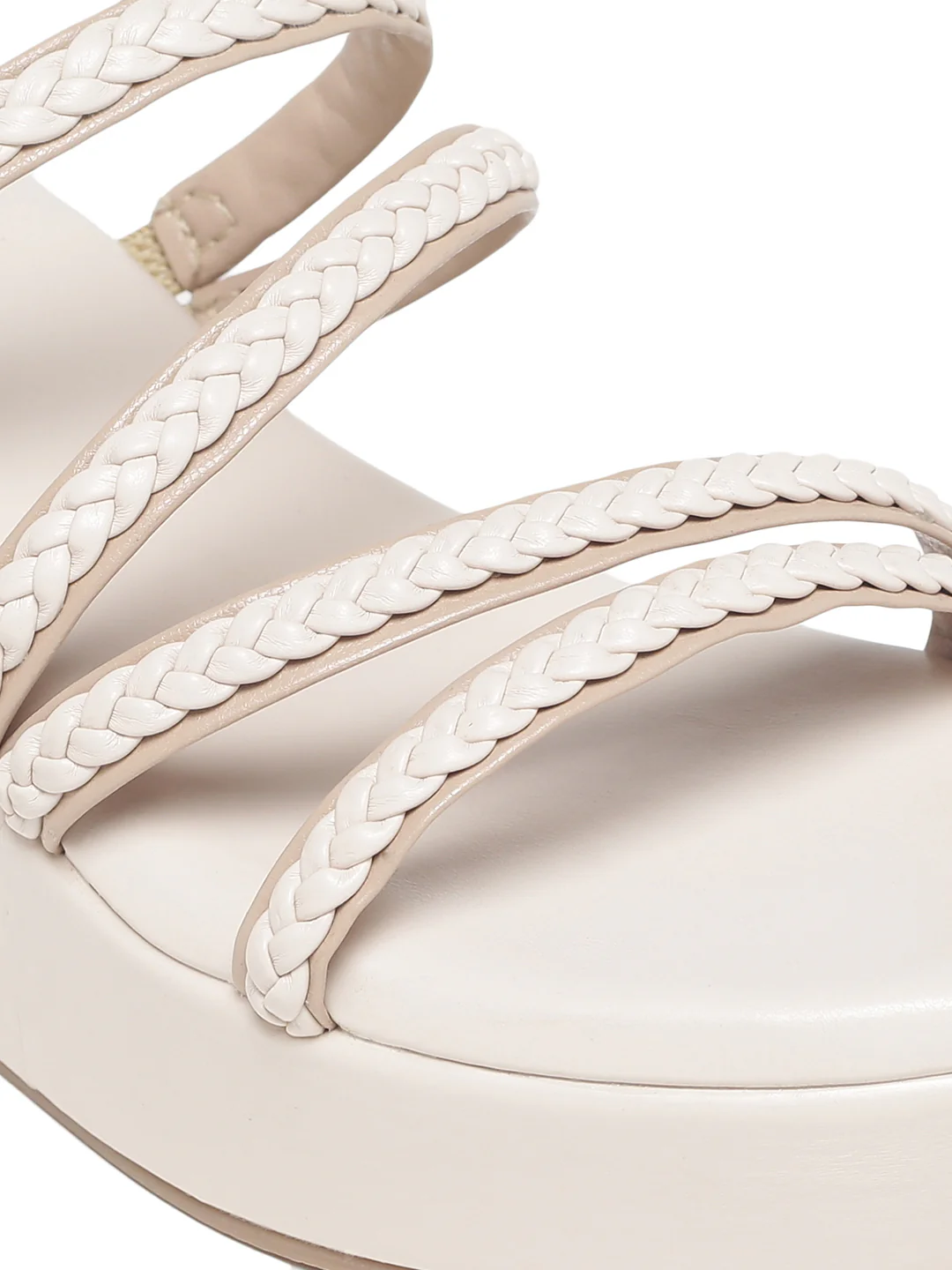 Delilah Beige Wedge Heels - Image 8