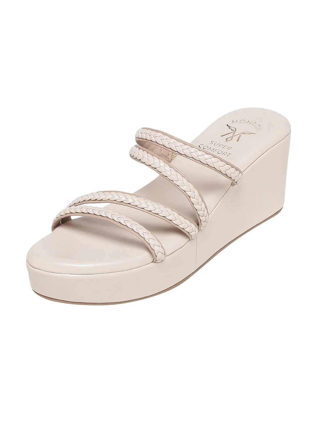 Delilah Beige Wedge Heels - Image 9