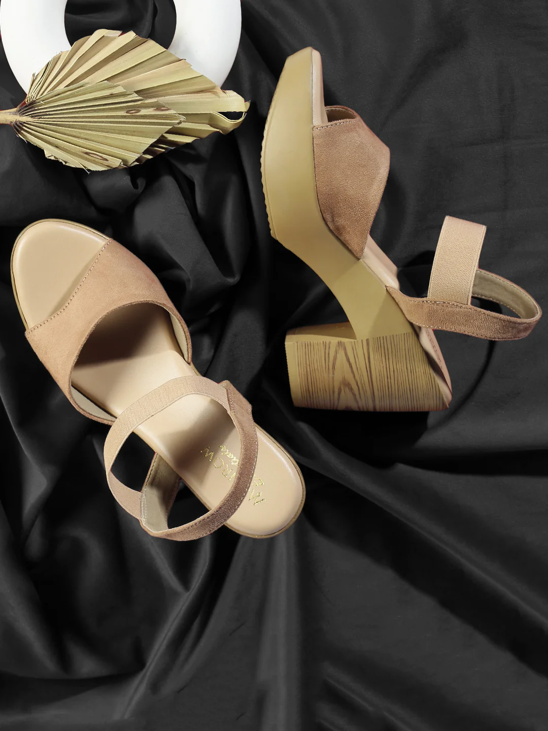 Dhriti Beige Platform Heels - Image 3