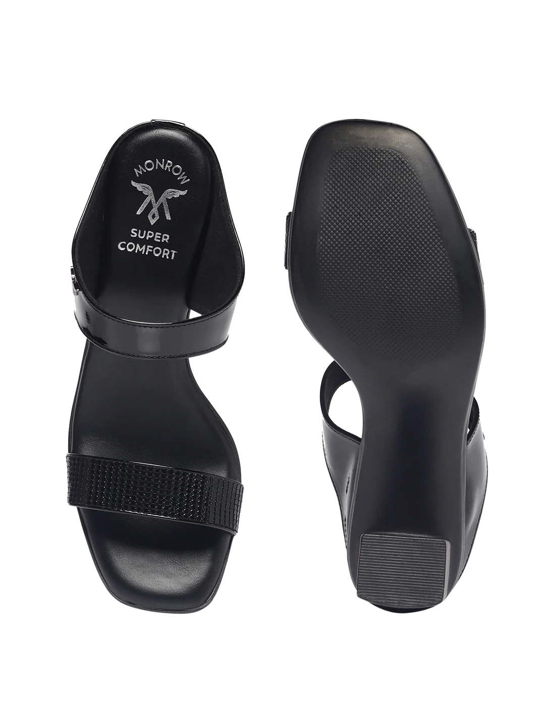 Dilys Black Block Heels - Image 6