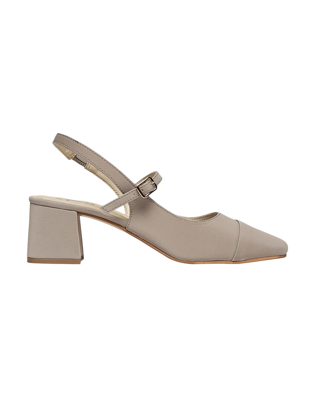 Elin Beige Block Heels - Image 6