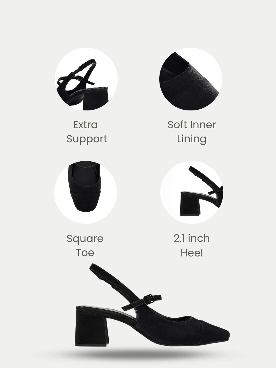 Elin Black Block Heels - Image 2