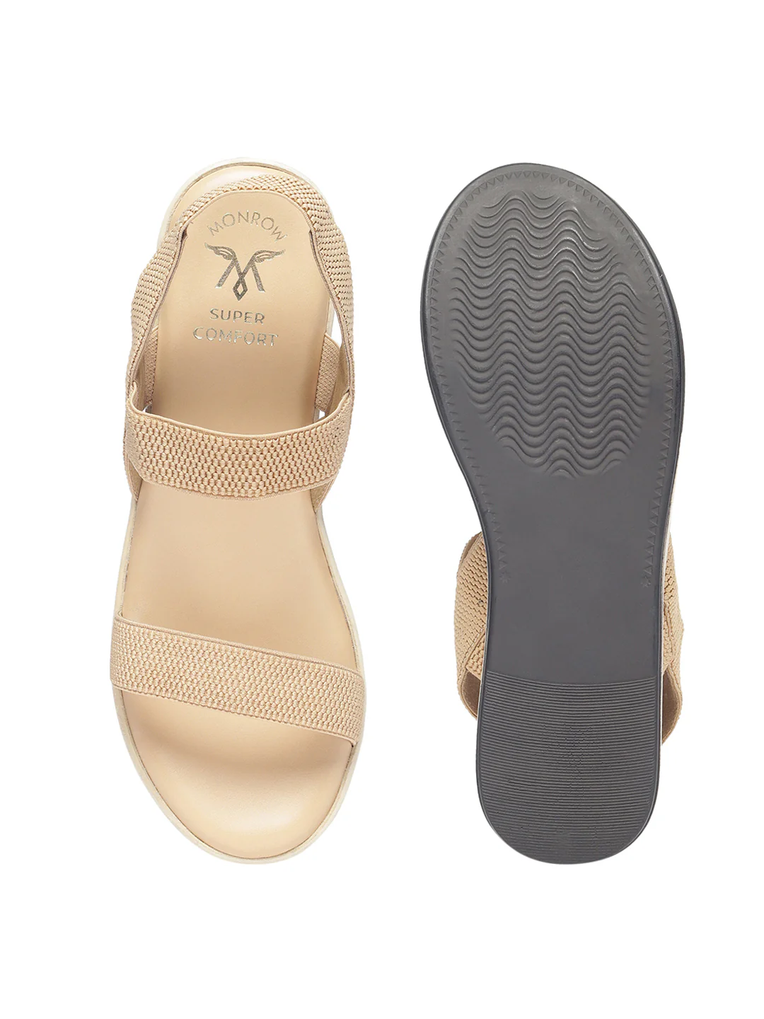 Elodie Beige Flatform Heels - Image 6