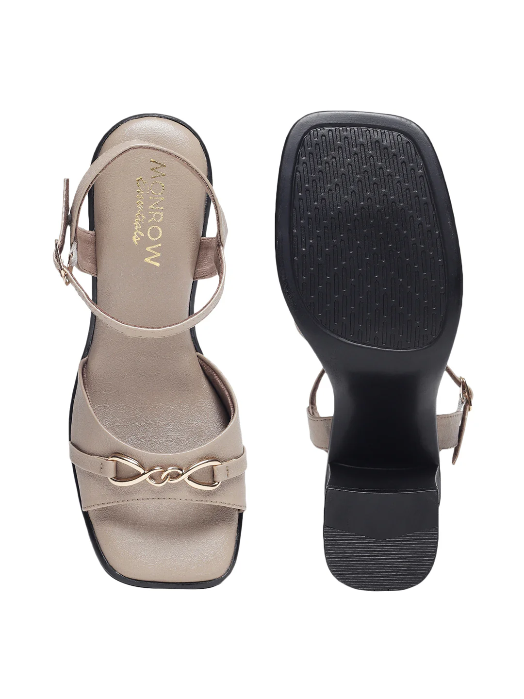 Everlee Beige Platform Heels - Image 6