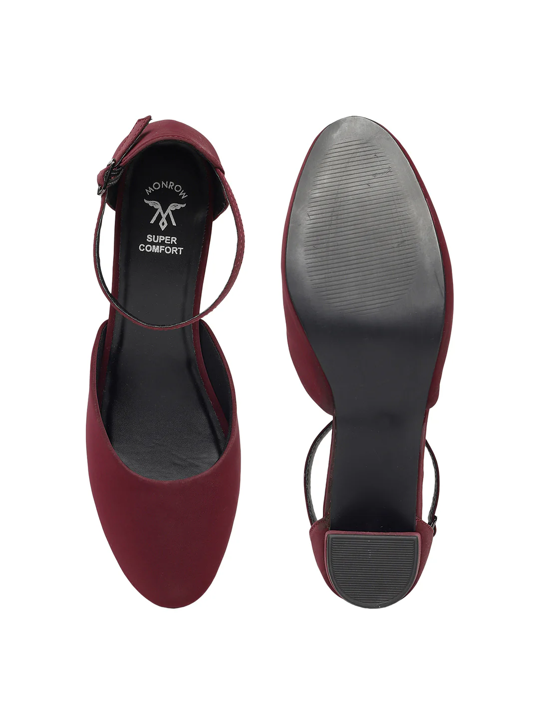 Fiora Maroon Block Heels - Image 4