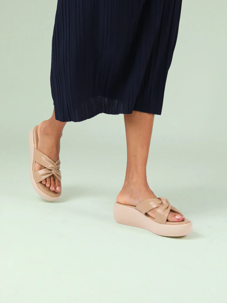 Galima Beige Flatform Heels - Image 4