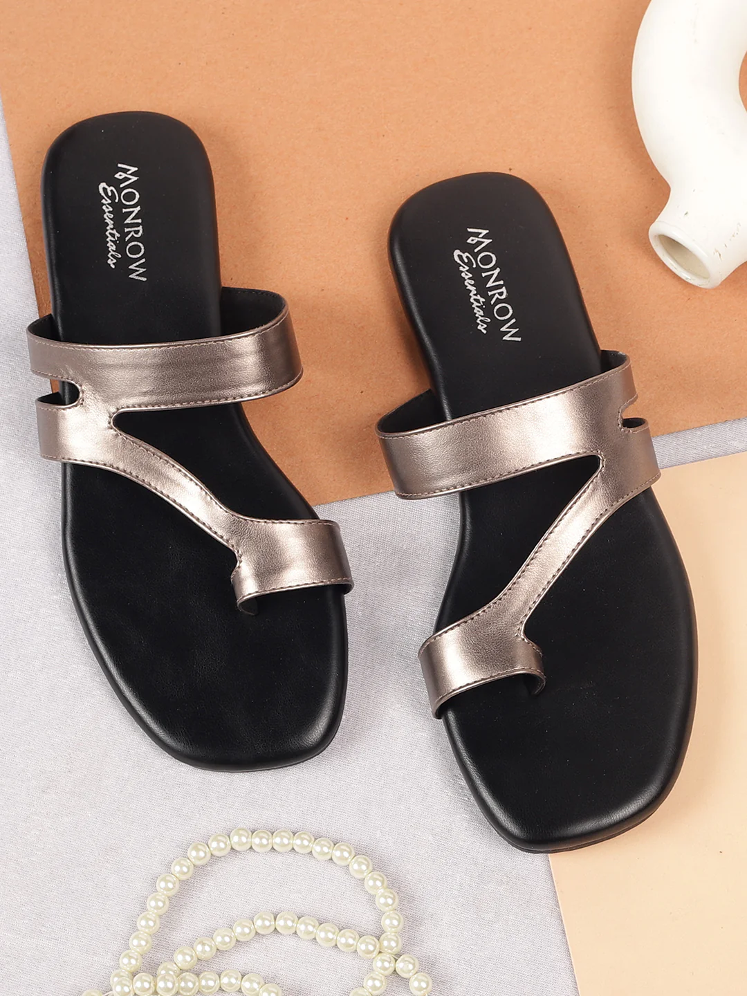 Isabel Gun metal Flats - Image 8