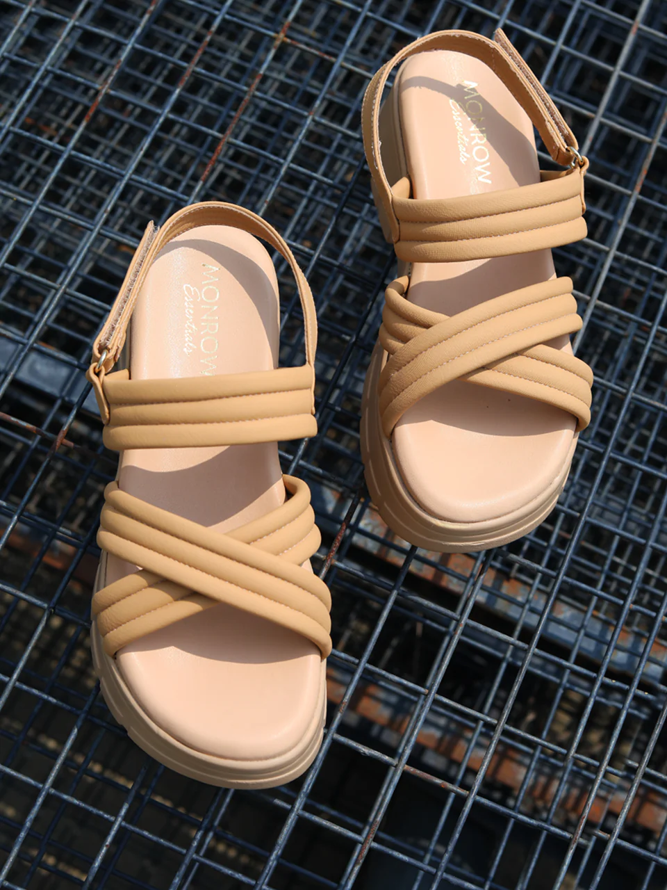 Jolie Beige Flatform Heels - Image 4