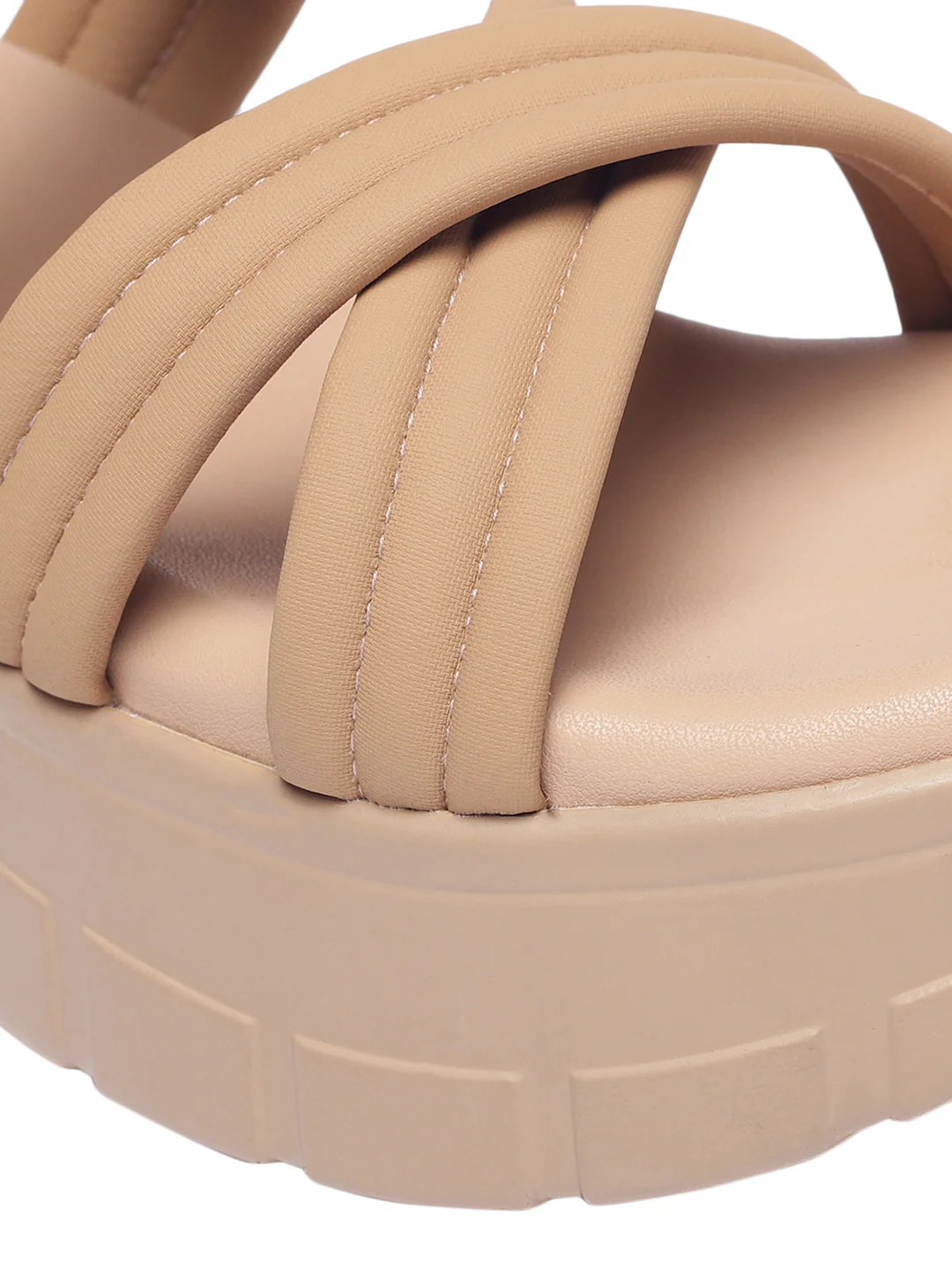 Jolie Beige Flatform Heels - Image 8