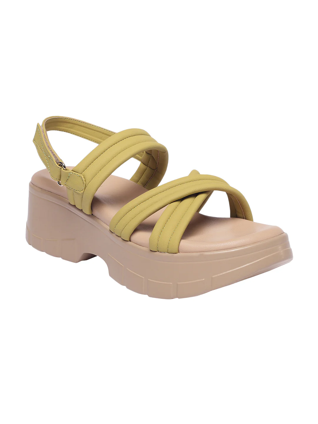 Jolie Yellow Flatform Heels - Image 3