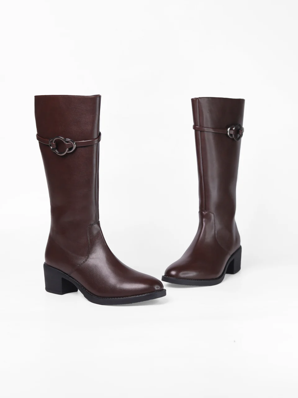 Kinsley Brown Block Boots - Image 4