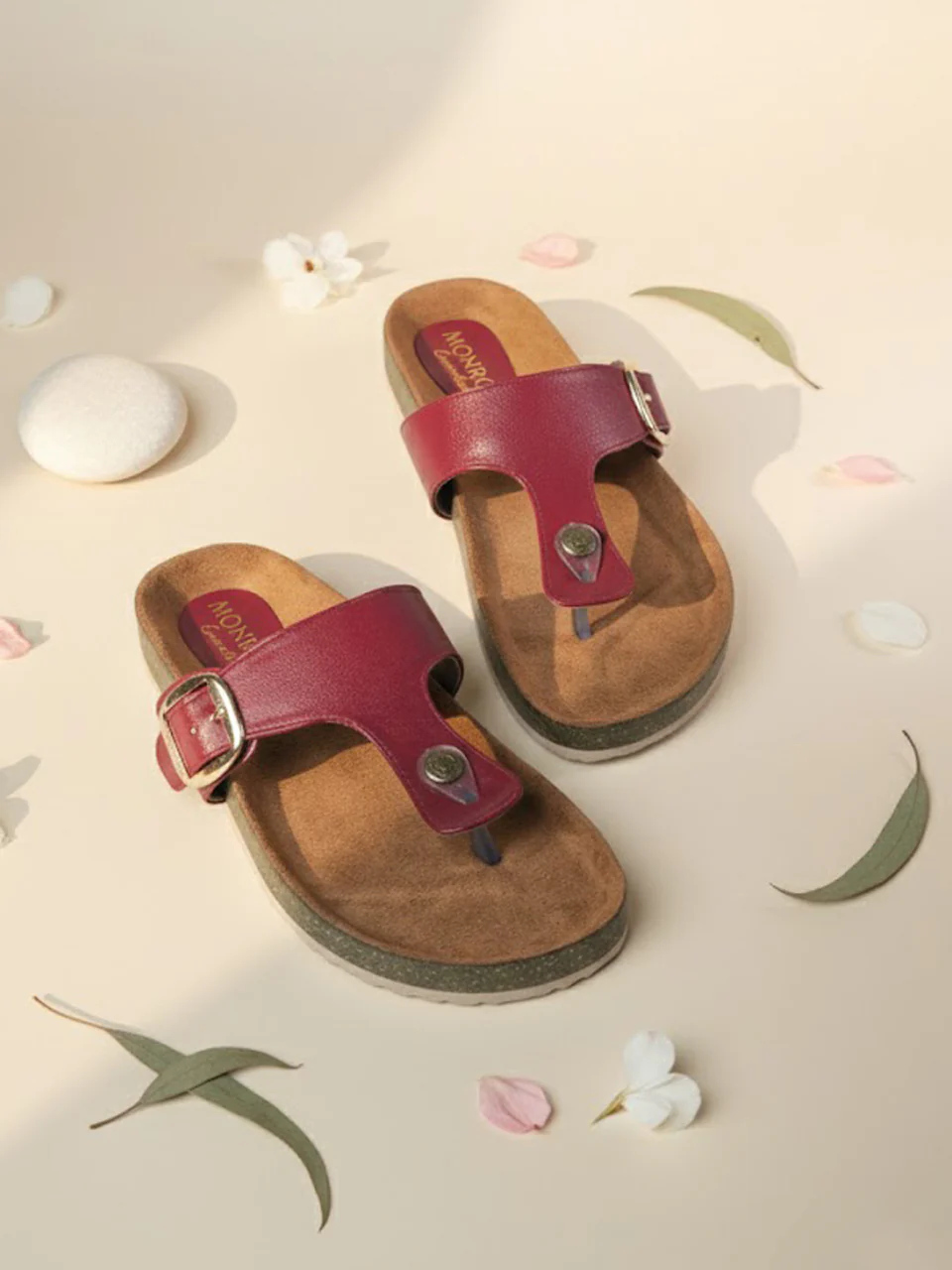 Lysha Maroon Flats - Image 4
