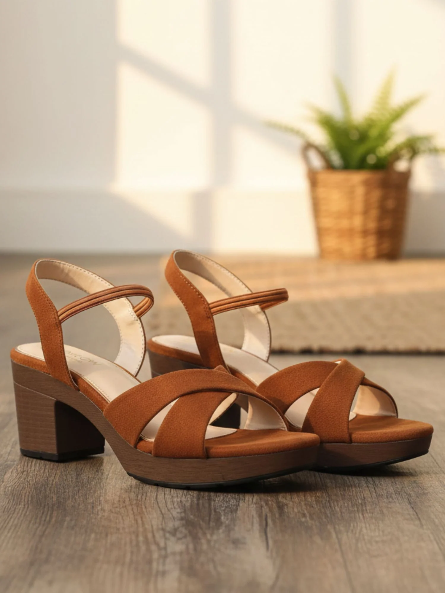 Maria Brown Block Heels - Image 3