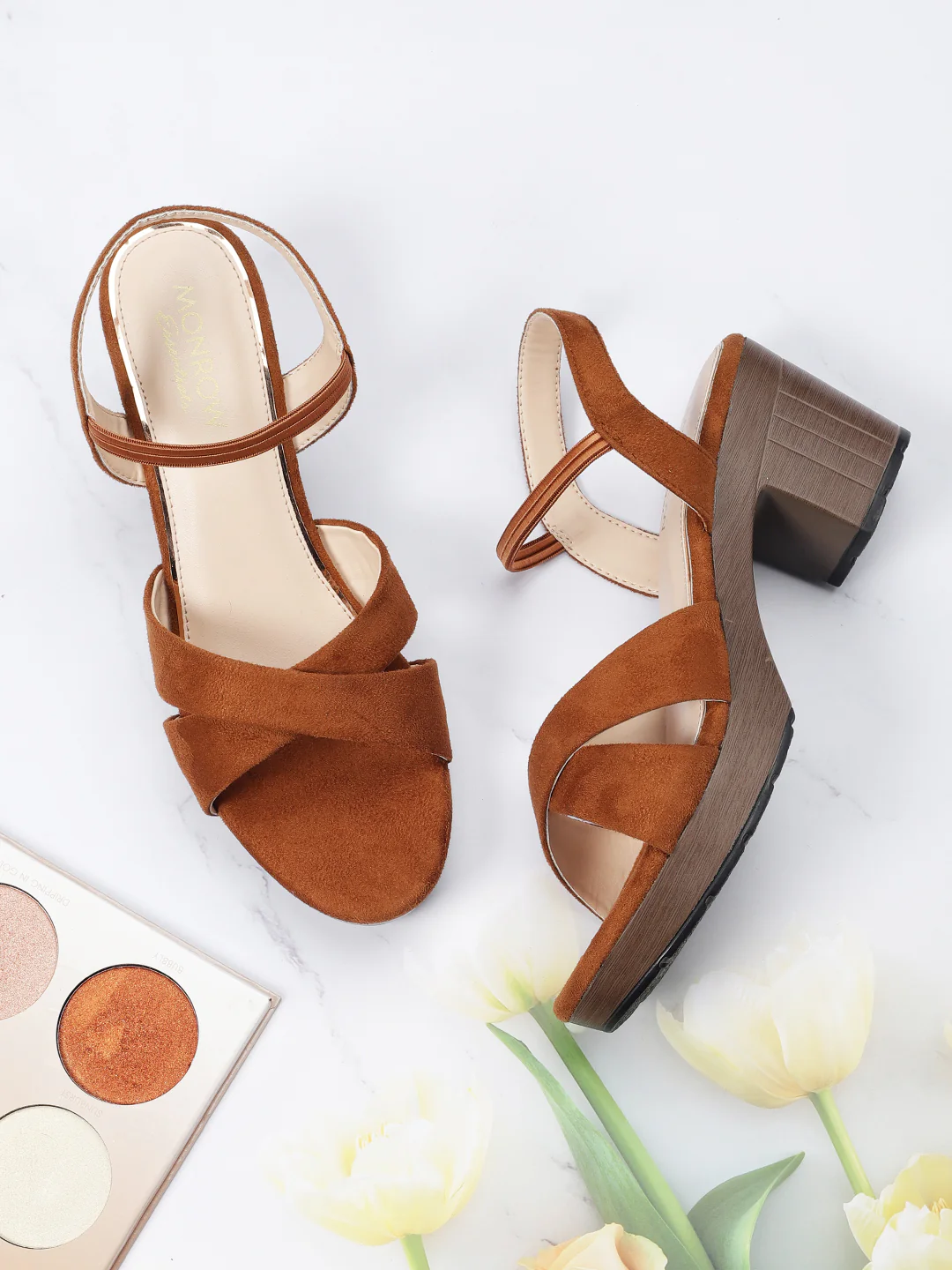Maria Brown Block Heels - Image 9