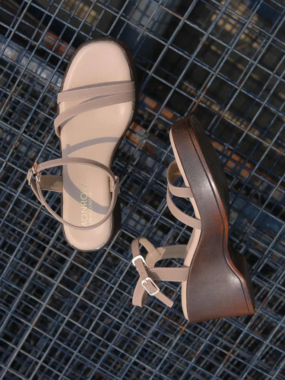 Marley Beige Wedge Heels - Image 4