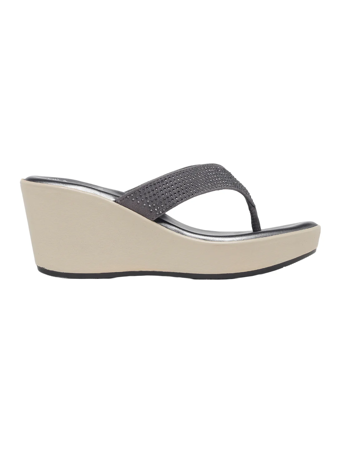 Meqila Grey Wedge Heels - Image 5