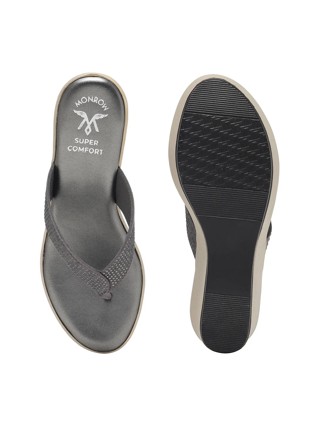 Meqila Grey Wedge Heels - Image 6