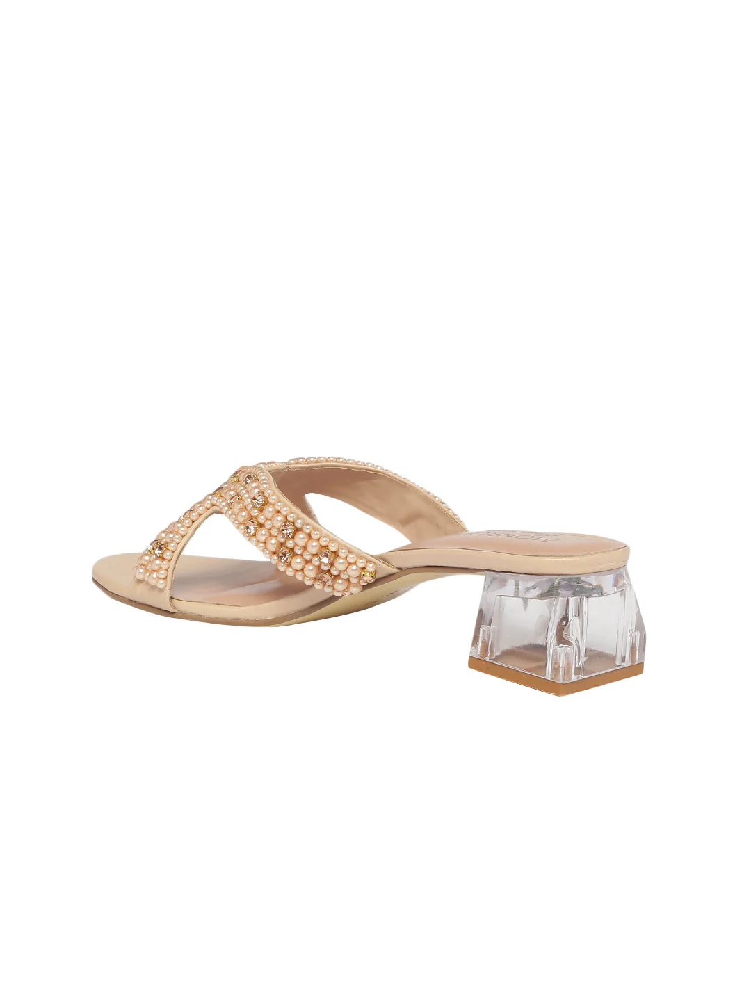 Milla Beige Block Heels - Image 4