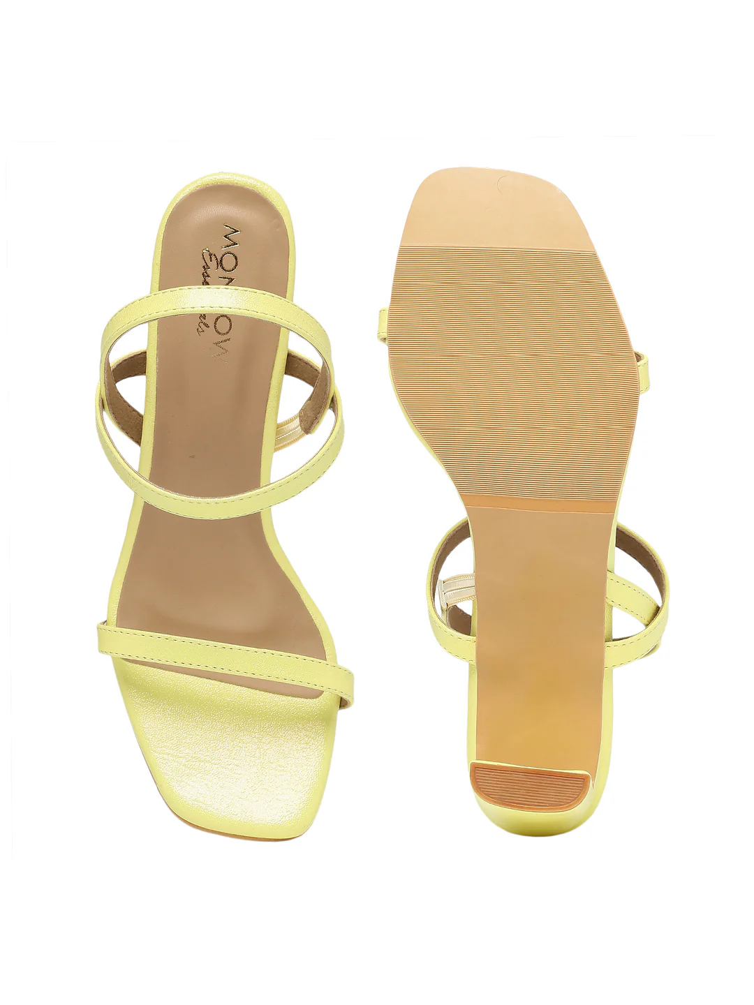 Myra Yellow Block Heels - Image 8