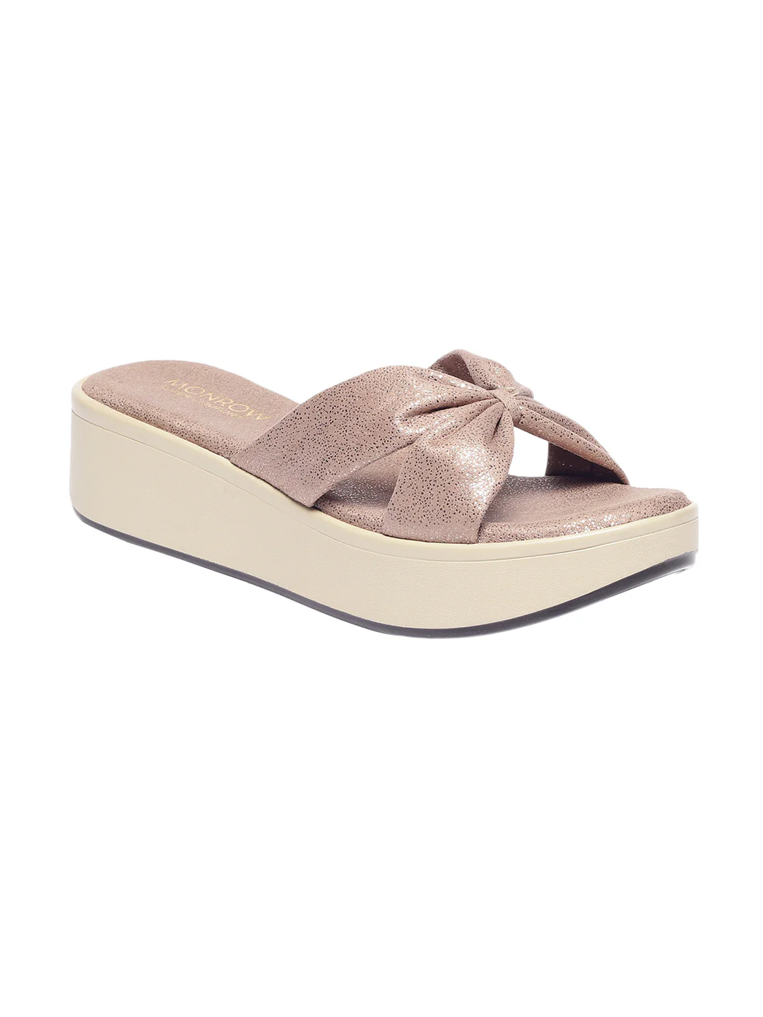 Nellie Beige Flatform Heels - Image 2