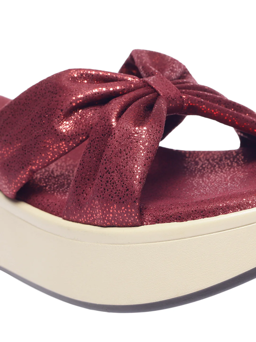 Nellie Maroon Flatform Heels - Image 7