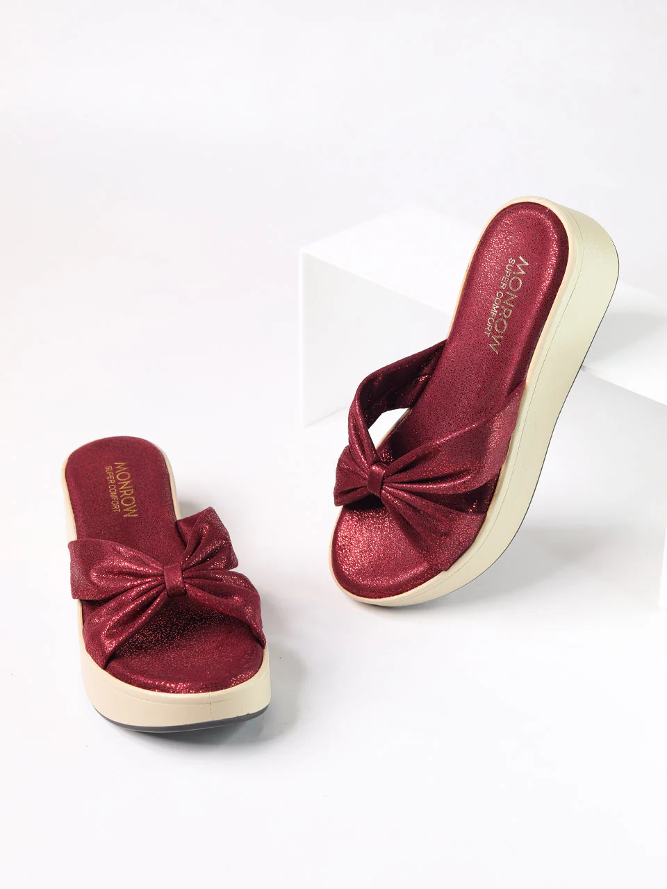 Nellie Maroon Flatform Heels - Image 8