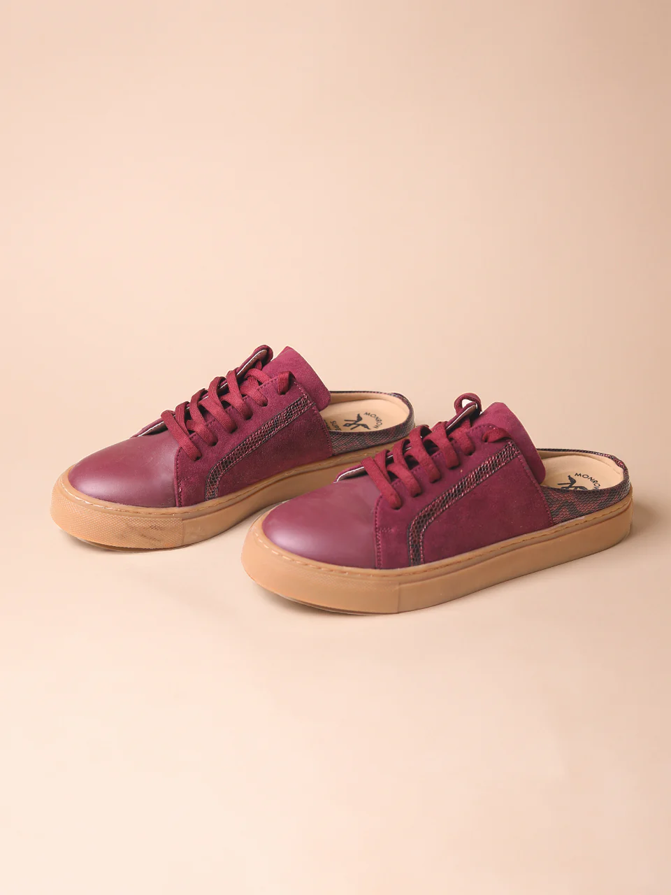 Nicola Maroon Flat Sneakers - Image 3