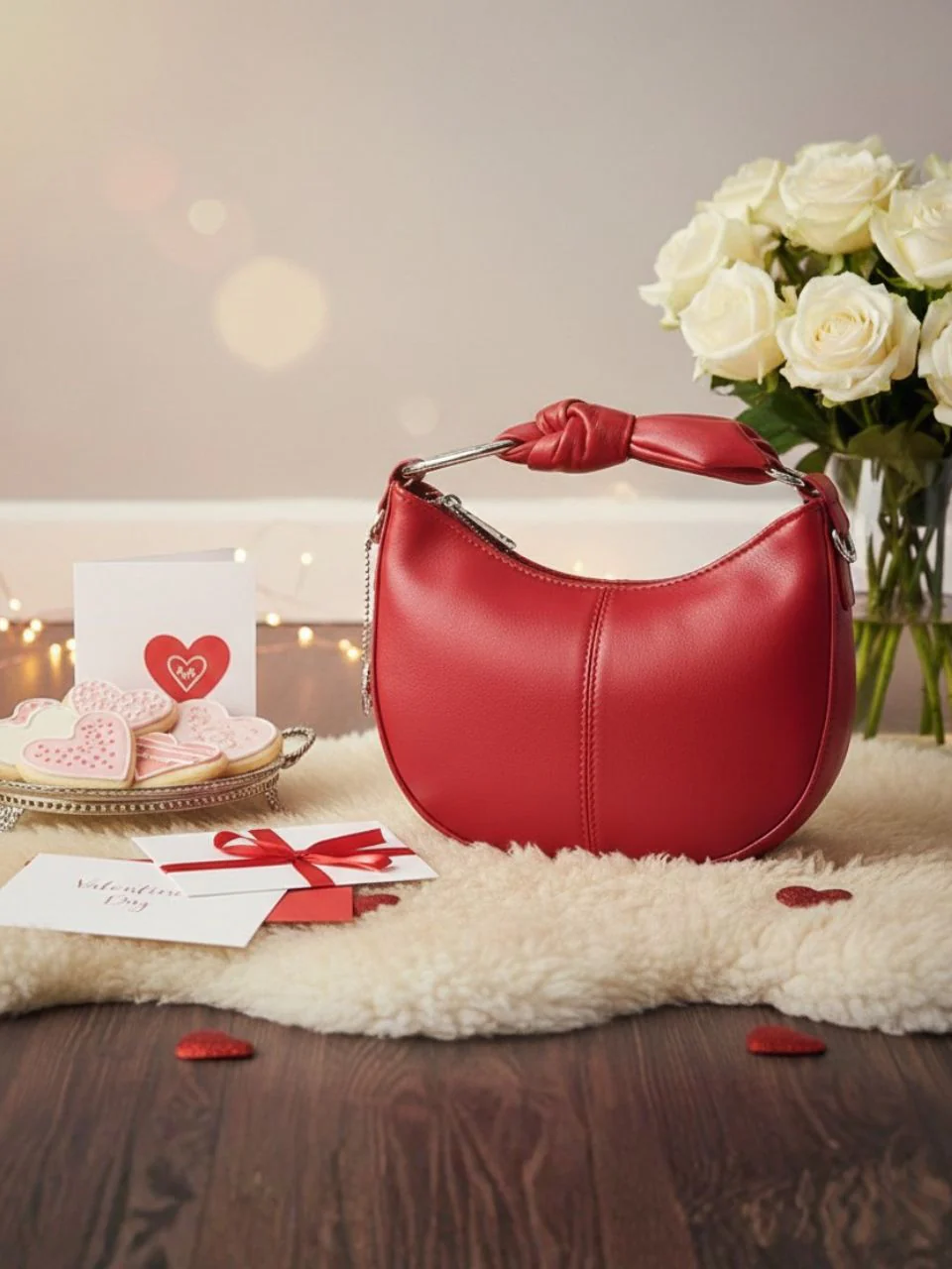 Nilaa Cherry Red Sling Bag - Image 9