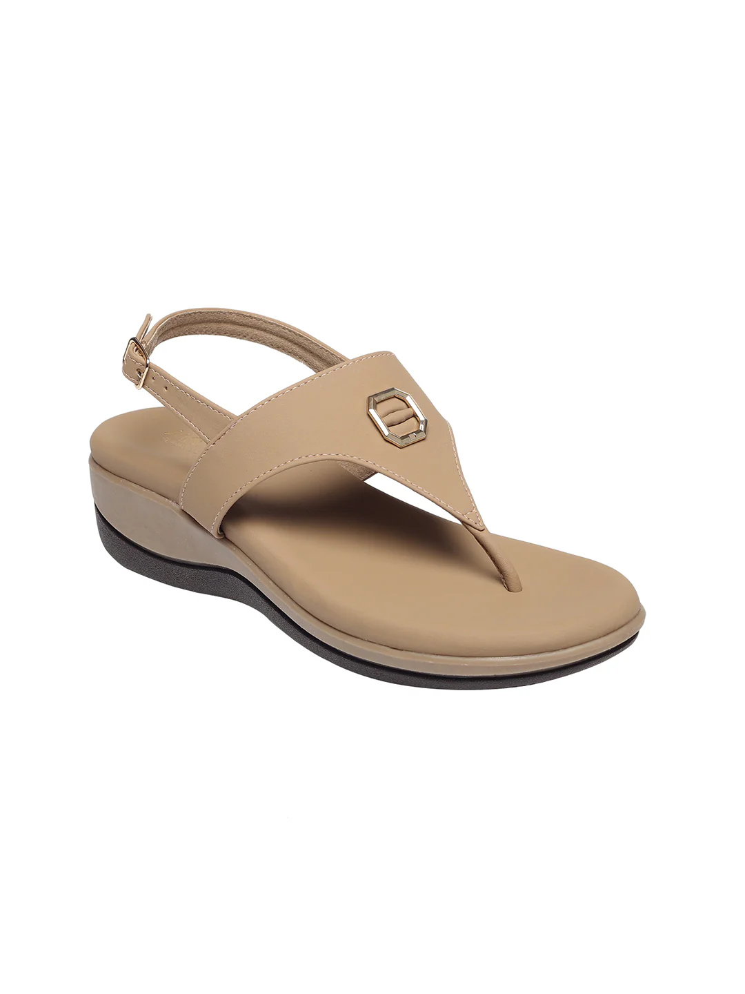 Niva Beige Wedge Heels - Image 2