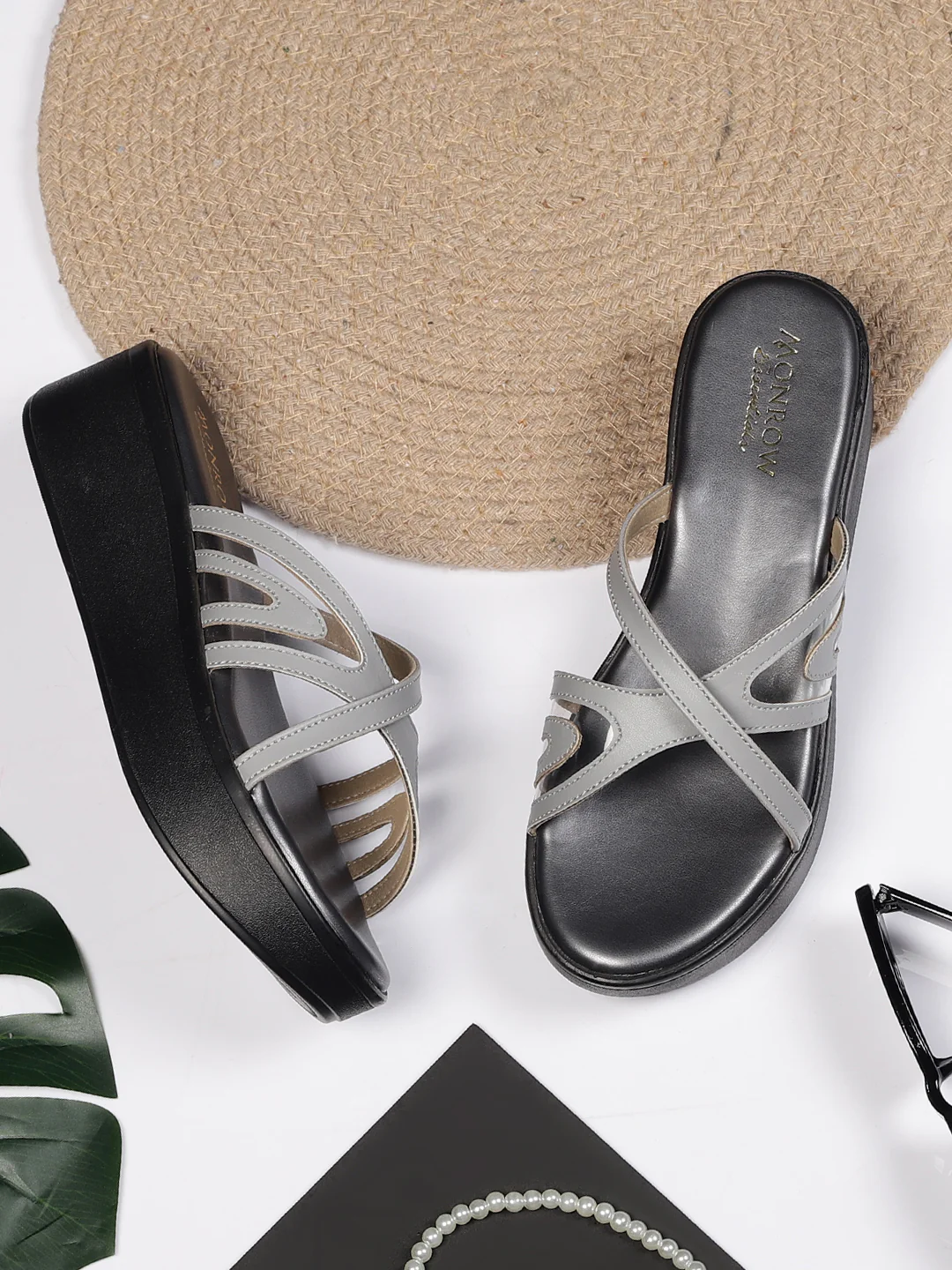 Pari Grey Wedge Heels - Image 3