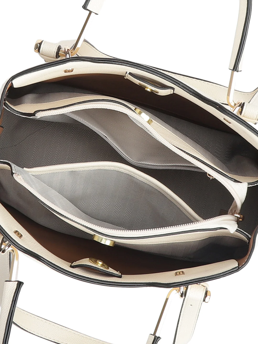 Phoebe Beige Satchel Bag - Image 6
